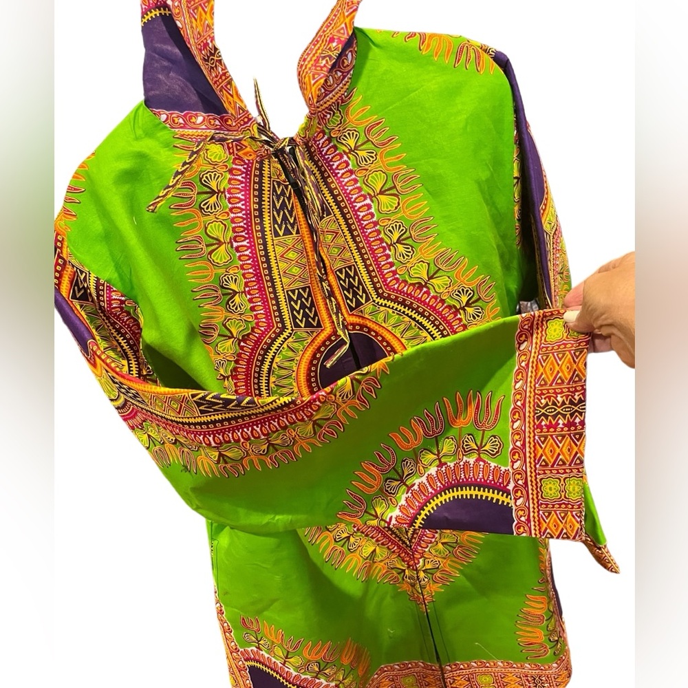 NWOT traditional African Dashiki Hoodie Jacket - Picture 4 of 9